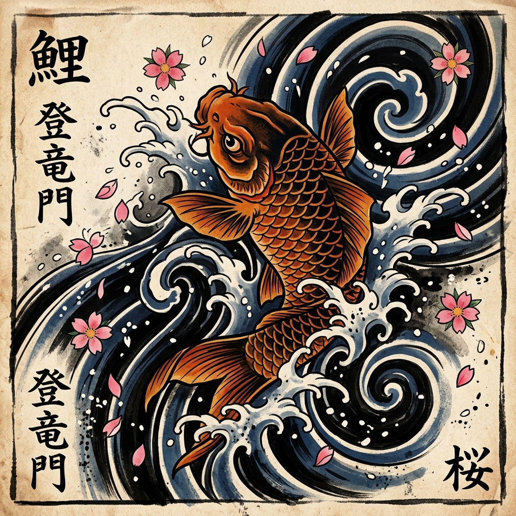 Japanese tattoo style generated by AI