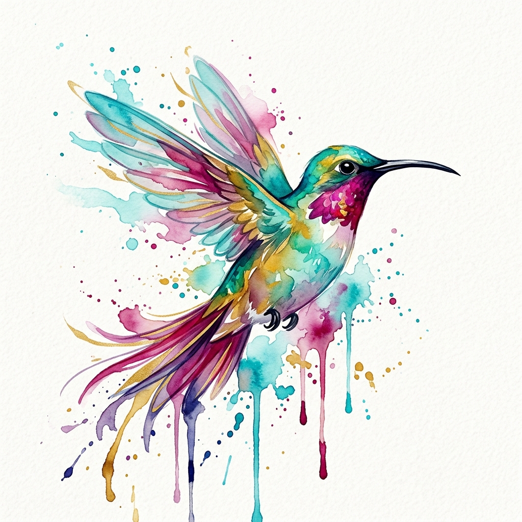 Watercolor tattoo style generated by AI