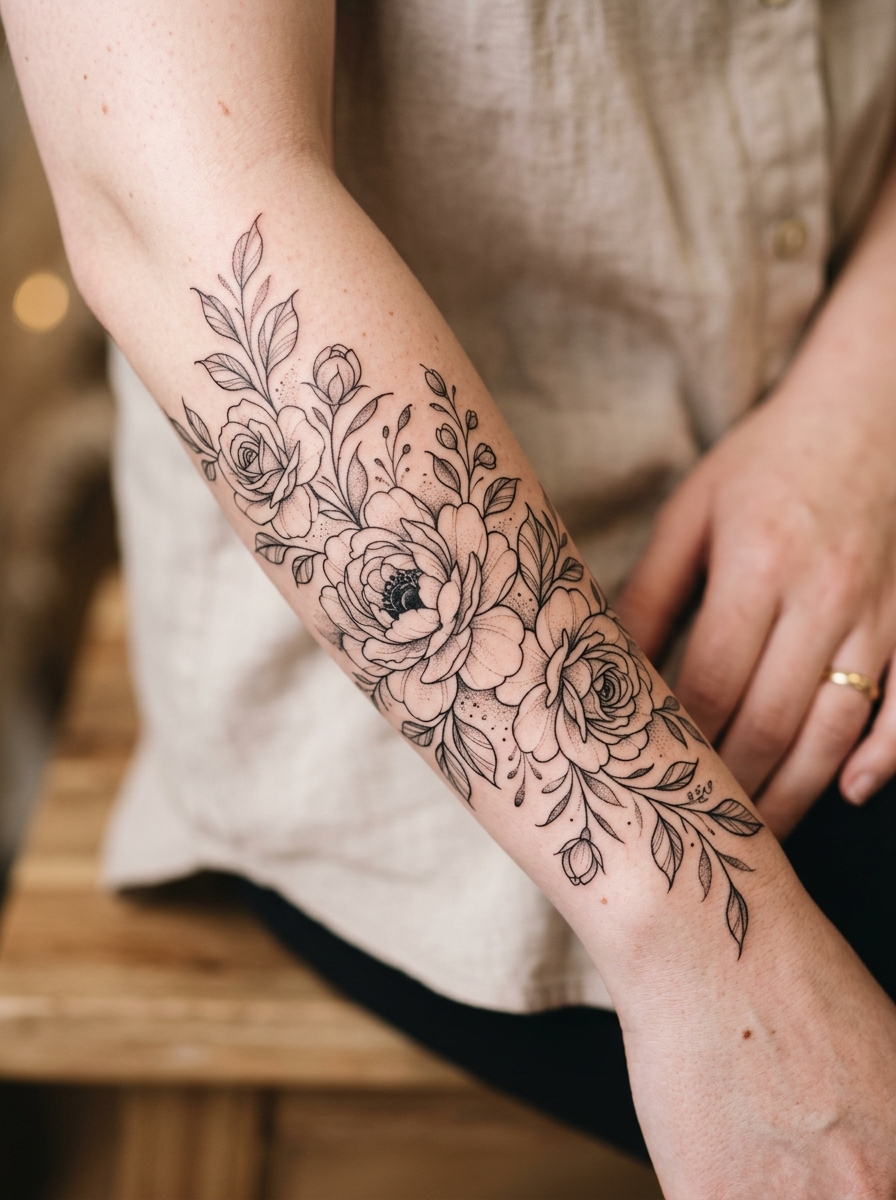 Fine Line Peony Snake