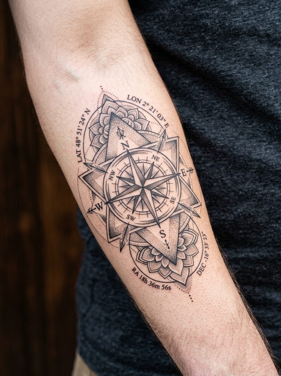 Geometric tattoo style generated by AI