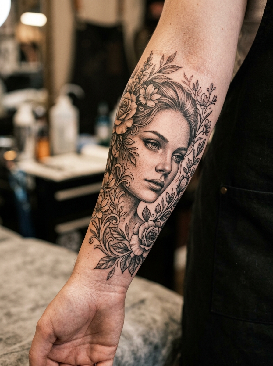 Chicano tattoo style generated by AI